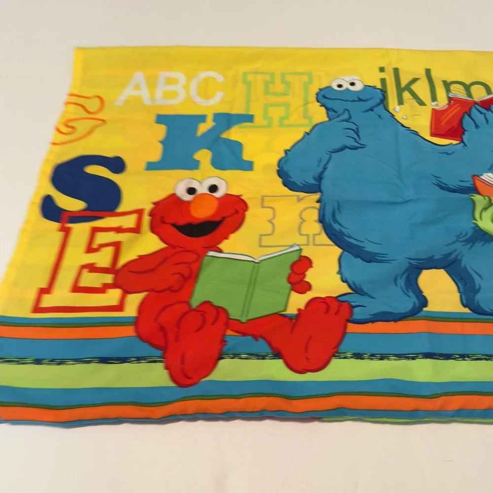 SESAME STREET Double-Sided Pillowcase 123/ABC Elmo, Cookie Monster, Oscar Grouch